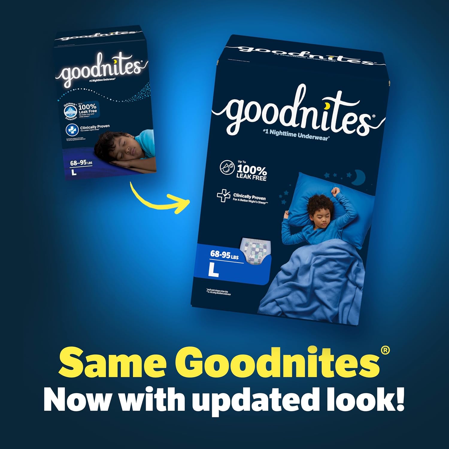GoodNites Boys Nighttime Underwear, Size Large, 34 Ct, 2 Packs of 17