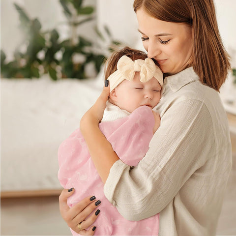 GLLQUEN BABY Receiving Blankets Girl Muslin Swaddle Blankets for Newborn