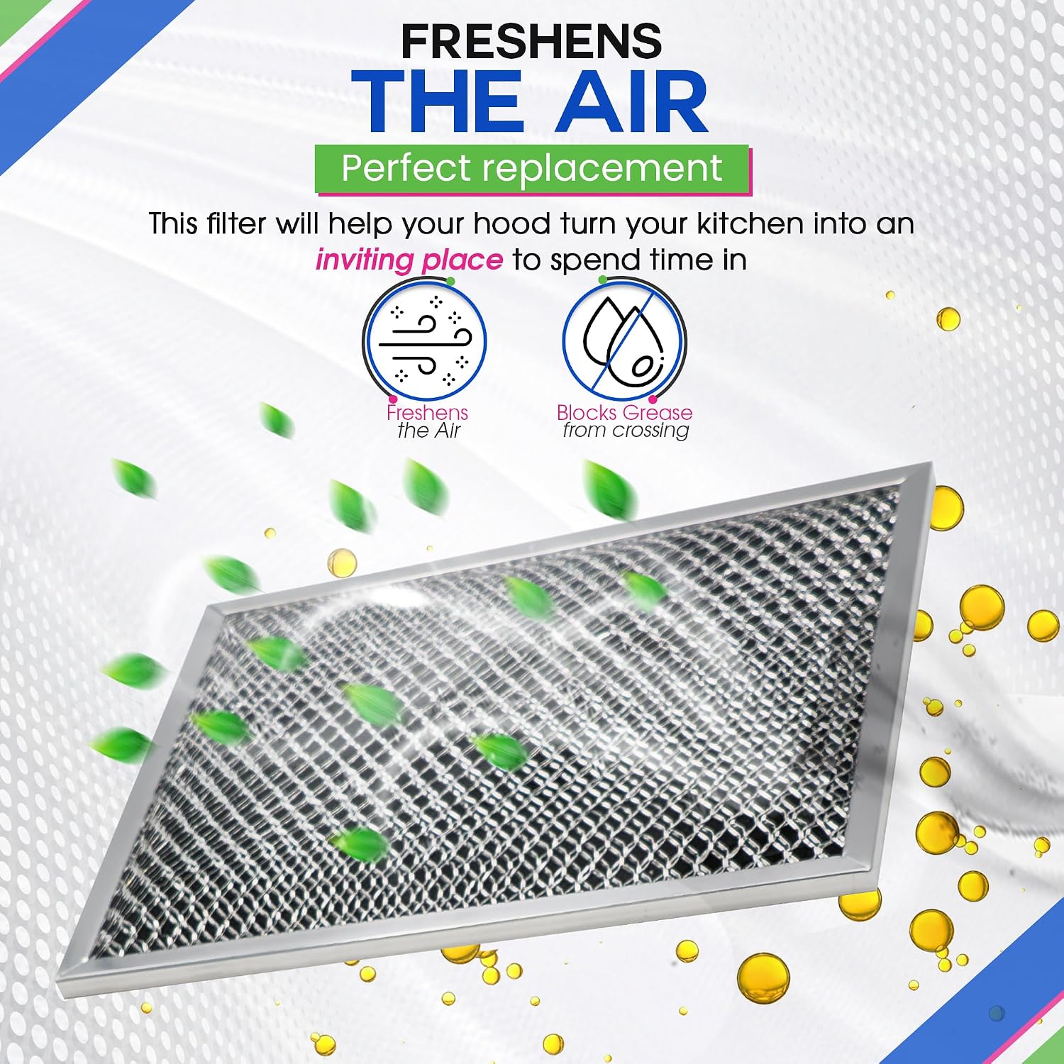 Stove Vent Filter 10.5"x8.8" 97007696 Fits Nutone Broan Range Hood Filter