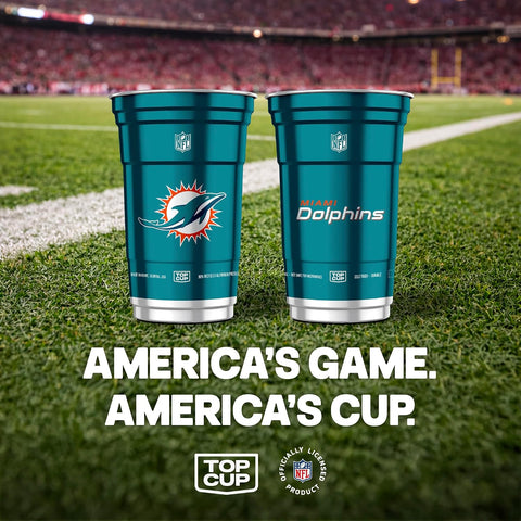 Top Cup NFL Miami Dolphins Aluminum Party Cups, 20oz, 20 Count