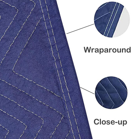 PONGHEI 2 Moving Blankets 80"x 72" Heavy Duty Packing Blankets for Shipping Thick Furniture Wrapping for Moving Supplies Professional Quilted Shipping