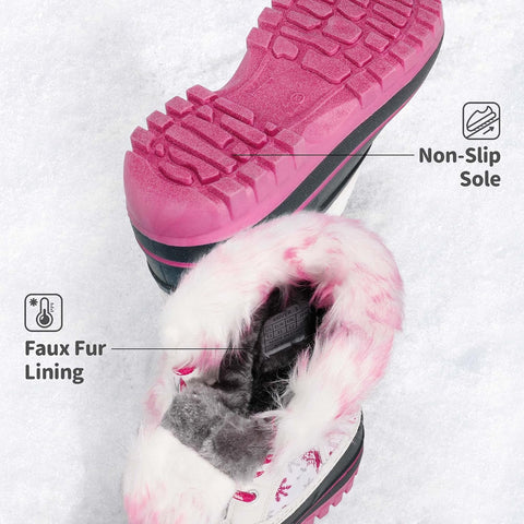 DREAM PAIRS Girls Snow Waterproof Winter Boots