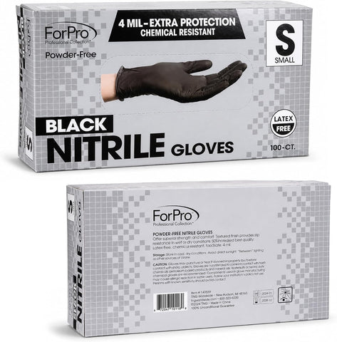 ForPro Disposable Nitrile Gloves, Chemical Resistant, Powder-Free, Latex-Free, Non-Sterile, Food Safe, 4 Mil