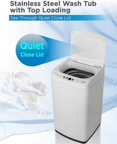 0.9 Cu. Ft. Portable Washing Machine, Compact Washing Machine with 6 Wash Cycles, Portable Clothes Washer Featuring 3 Water Levels