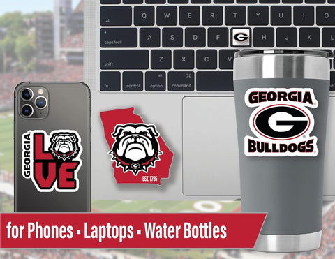 UGA Gifts Georgia Bulldogs Stickers & Decals 14 Pc Set for Car Water Bottle