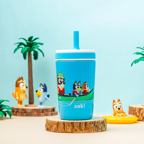 Zak Designs Bluey Kelso 12oz Stainless Steel Leak-Proof Toddler Straw Cup