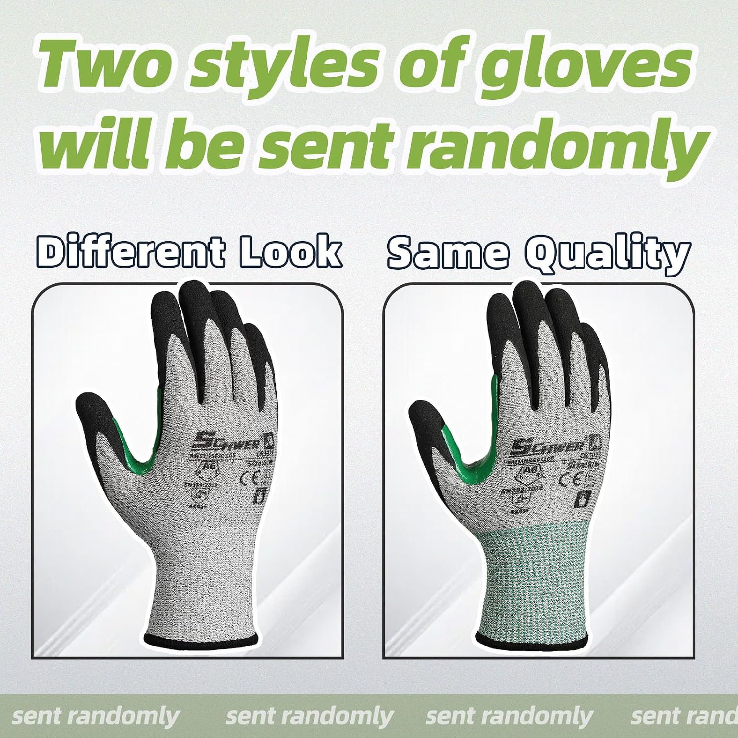 Schwer 6 Pairs A6 Cut Resistant Work Gloves, Reinforced Thumb, CR3028, S