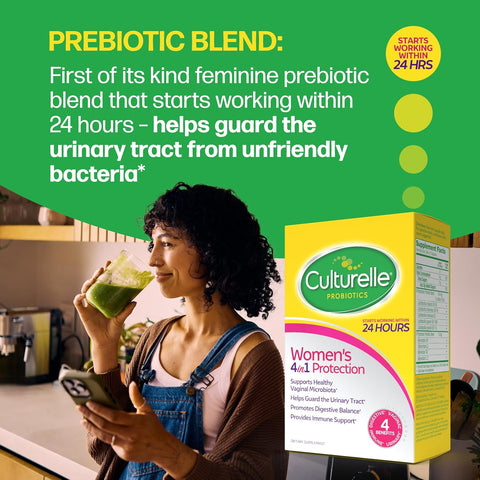 Culturelle Probiotics for Women with Prebiotics, 4-in-1 Benefits, 30 Count