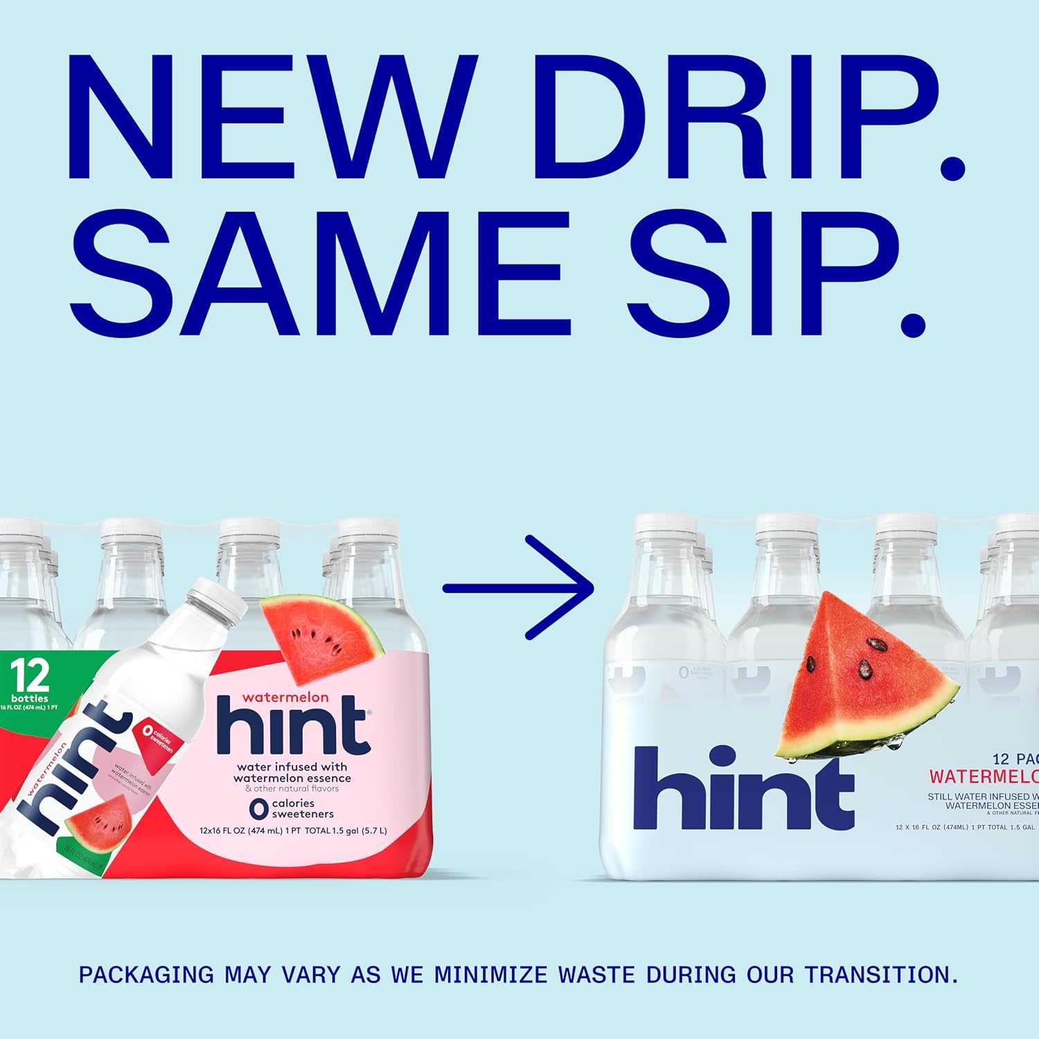 Hint Flavored Water Zero Sugar 0 Calories - Watermelon 16 FL Oz (12 pack)