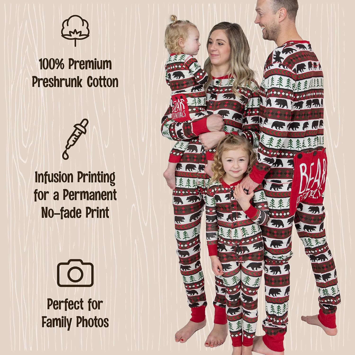 Lazy One Flapjacks, Matching Christmas Pajamas for Familes, Onesie PJs