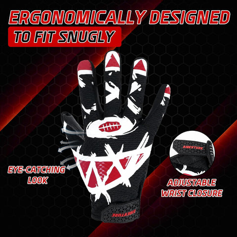 AIGEVTURE Youth Football Gloves Kids Receiver Gloves Sticky Football Gloves for Boys Girls