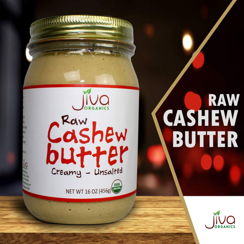 Jiva Organics RAW Organic Cashew Butter 16-Ounce Jar