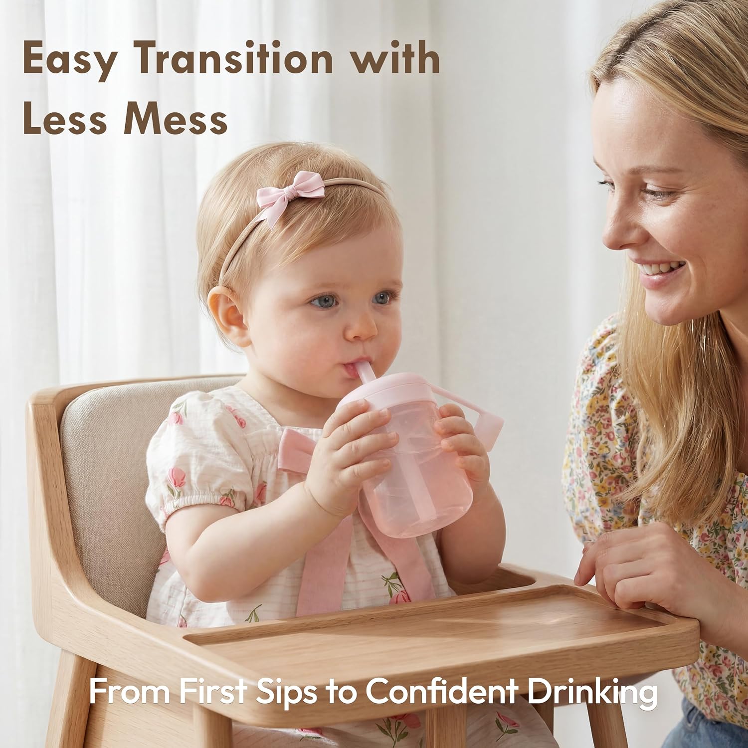 Moonkie Baby Straw cup | Silicone Toddler Sippy Cup Training Cup with Straw Lid | BPA-Free Drop-Proof Baby Cup | Led Weaning | 6 Months+, 5 oz, 2pack