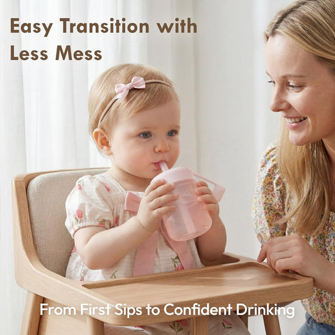 Moonkie Baby Straw cup | Silicone Toddler Sippy Cup Training Cup with Straw Lid | BPA-Free Drop-Proof Baby Cup | Led Weaning | 6 Months+, 5 oz, 2pack