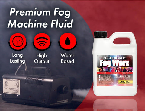 FogWorx Fog Juice - 1 Quart of Premium Odorless Fog Fluid (32 oz) - Medium Density, High Output, Long Lasting Fog Machine Fluid for 400 Watt to 1500 Watt Machines