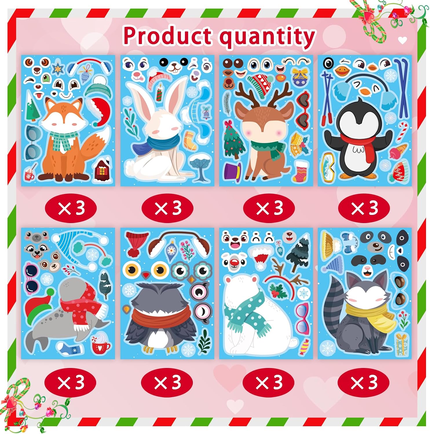 Winter Stickers for Kids Toddlers, Make Your Own Winter Animal Stickers