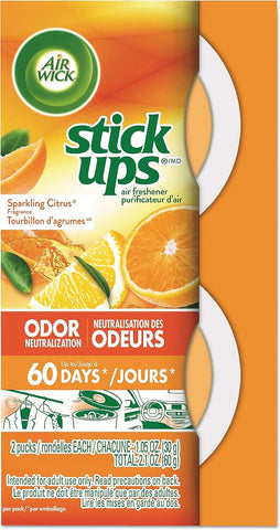 Air Wick Stick Ups Air Freshener, Sparkling Citrus, 2 Count