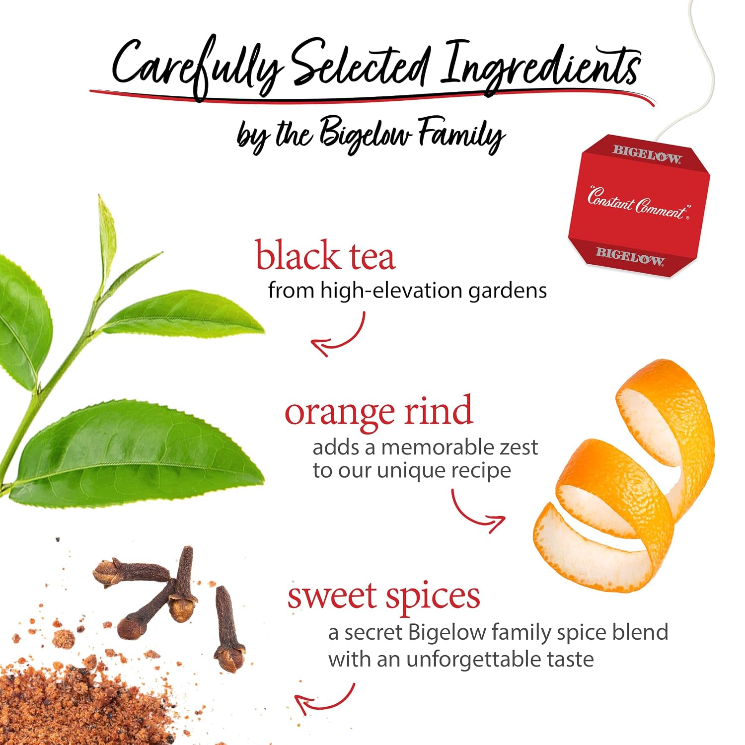 Bigelow Tea Constant Comment Black Tea, Caffeinated Tea, 40 Count Box (Pack of 6), 240 Total Tea Bags