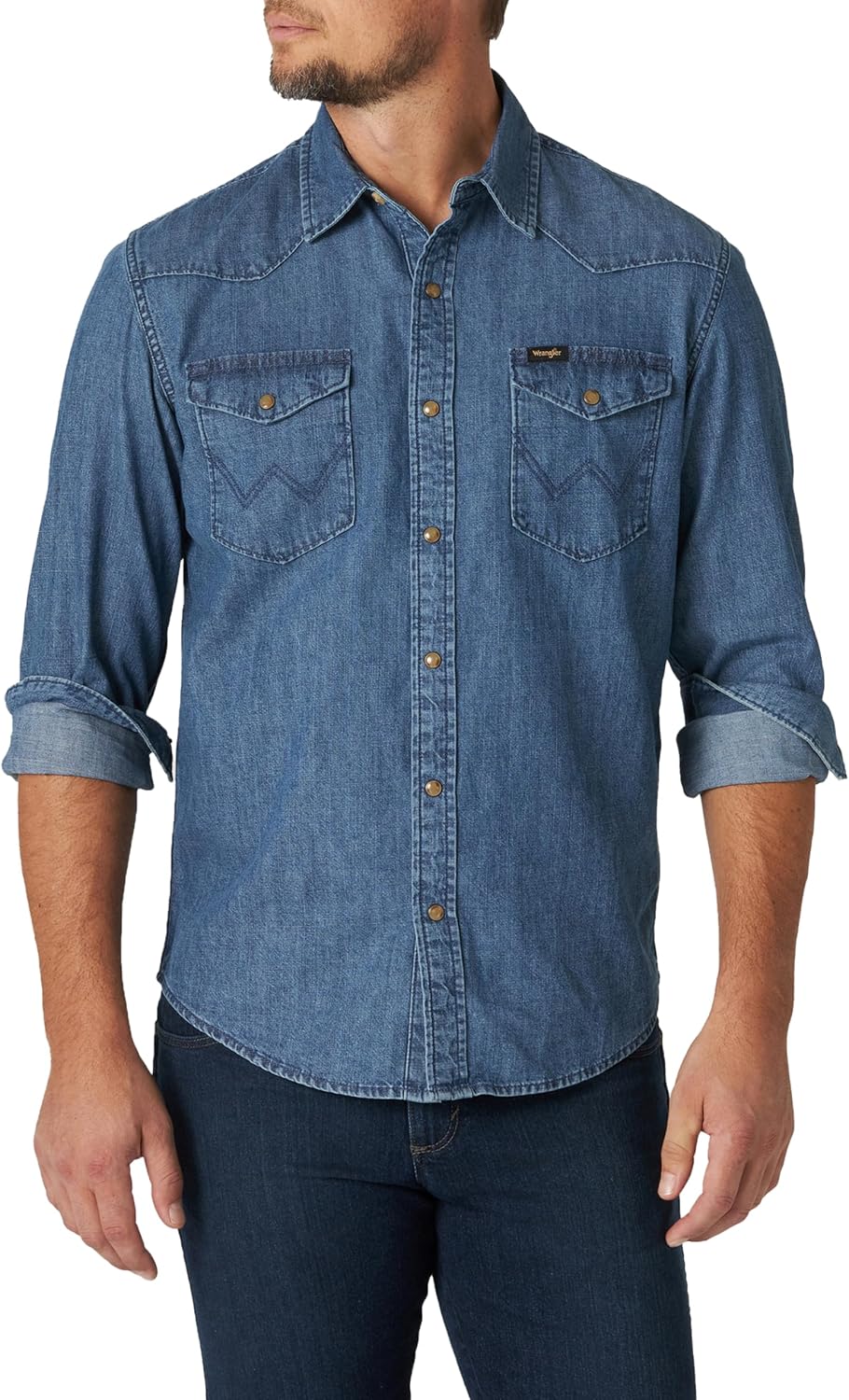 Wrangler Men's Iconic Regular Fit Snap Shirt