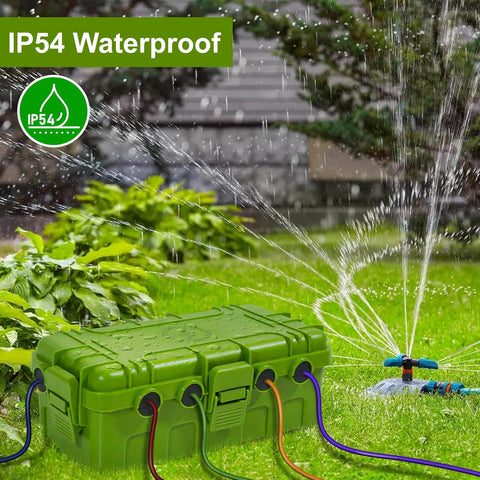 [2 Pack] Outdoor Electrical Box Waterproof, OUTDSPLY Medium Outdoor Electrical Box (11.6x5.2x4.1 inch)w/ 6 Cable Entry, Weatherproof Connection Box for Power Strip, Plug, Timer, Holiday Lights, Green