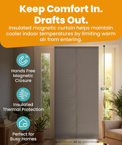 Flux Phenom Magnetic Screen Door - Bugs Out, Breeze in - 9min Install Auto-Sealing Heavy Duty Double Stitched Mesh, 50 Magnets, Hands Free Sliding & Patio Doors Net, Pet & Kid Friendly, 40 x 82 Inch