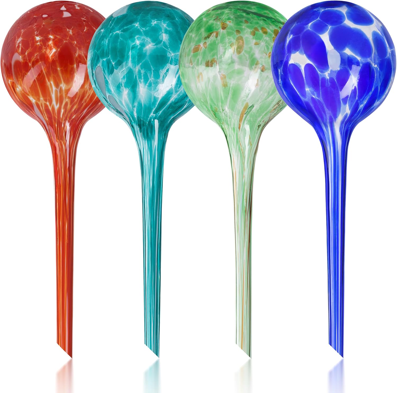Plant Watering Globes Set of 4, Large - Glass Self Watering Globes