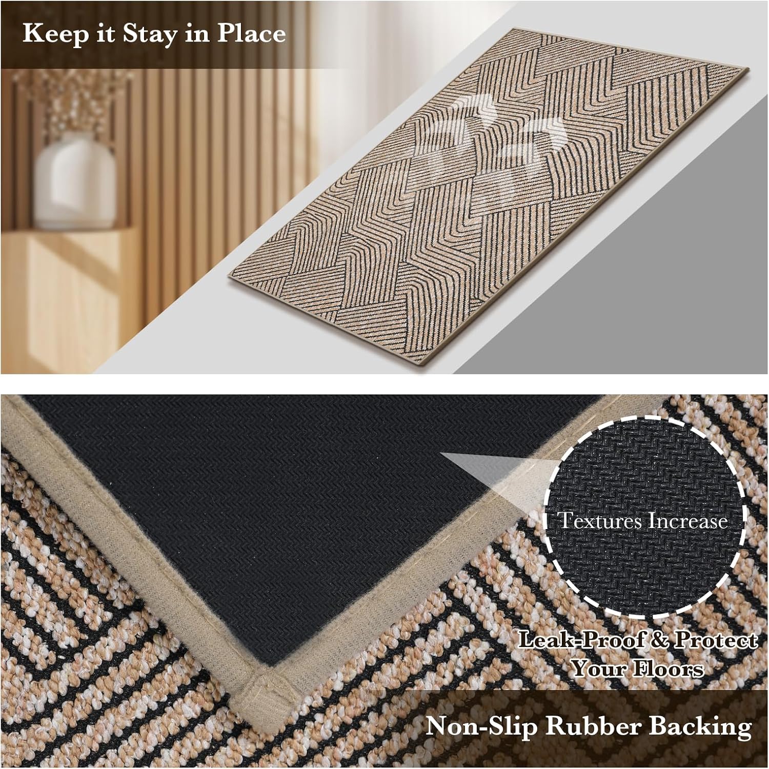 Front Door Mat Indoor Entrance Welcome Entry Mat Brown 36"x59"