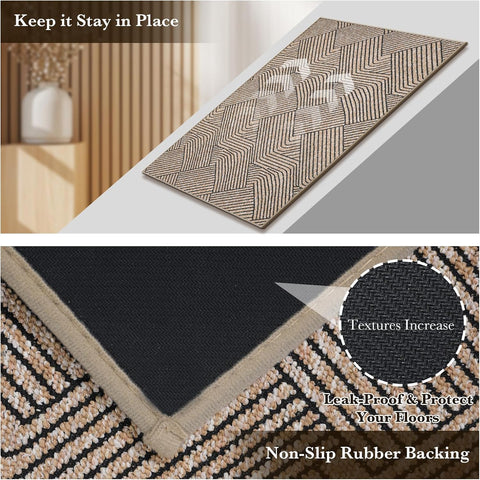 Front Door Mat Indoor Entrance Welcome Entry Mat Brown 36"x59"