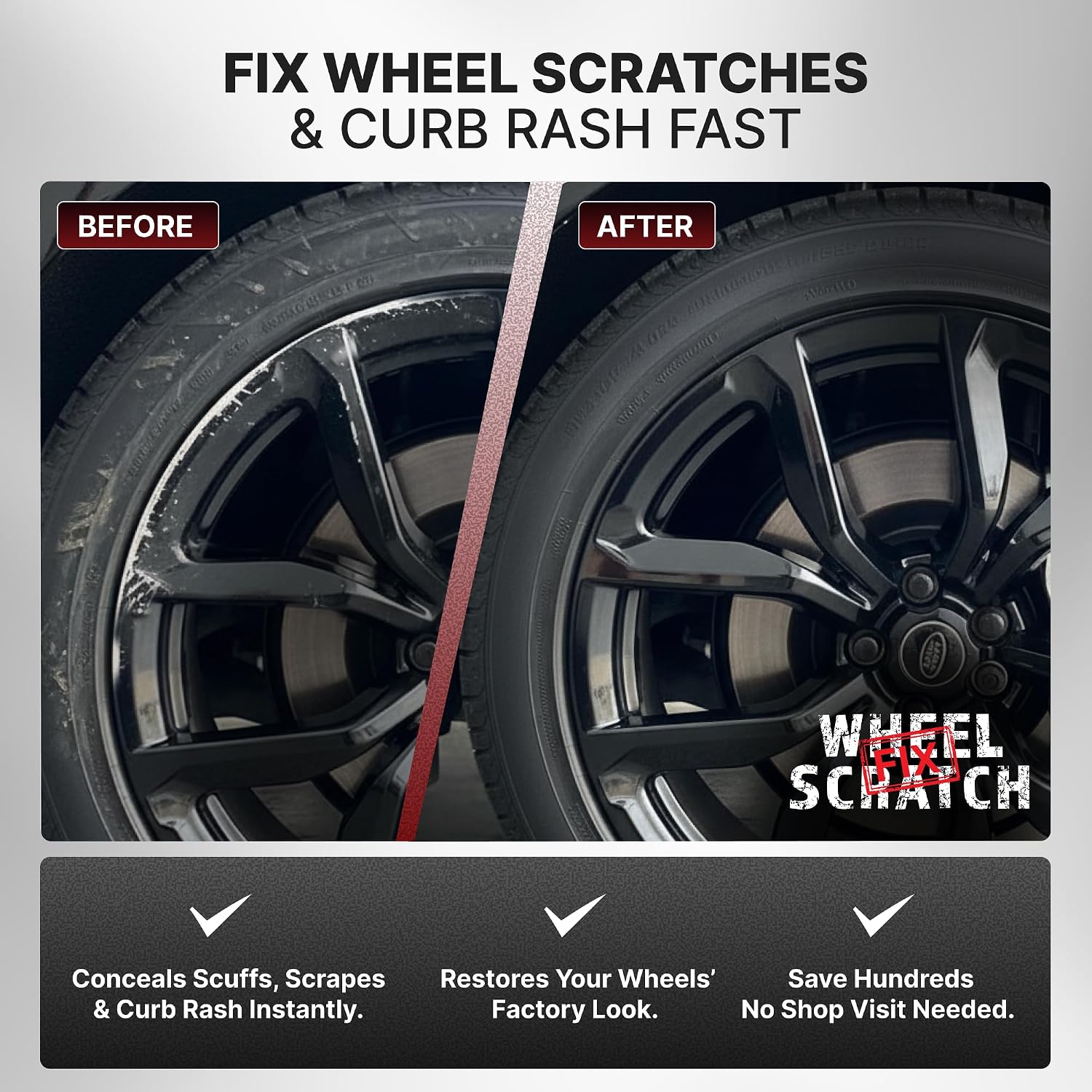 Wheel Scratch Fix® Gloss Black Rim Touch Up Paint, Wheel Scratch Repair Kit