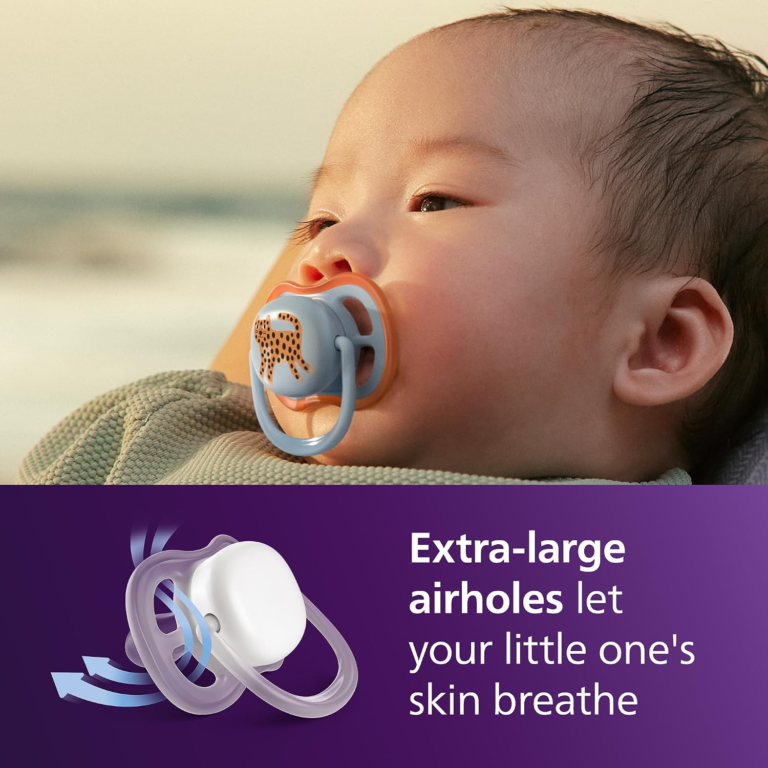 Philips Avent Ultra Air Baby Pacifier for 0-6 Months, BPA-Free, 4-Pack