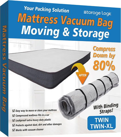 Foam Mattress Vacuum Bag with 4 Adjustable Straps, Twin/Twin XL
