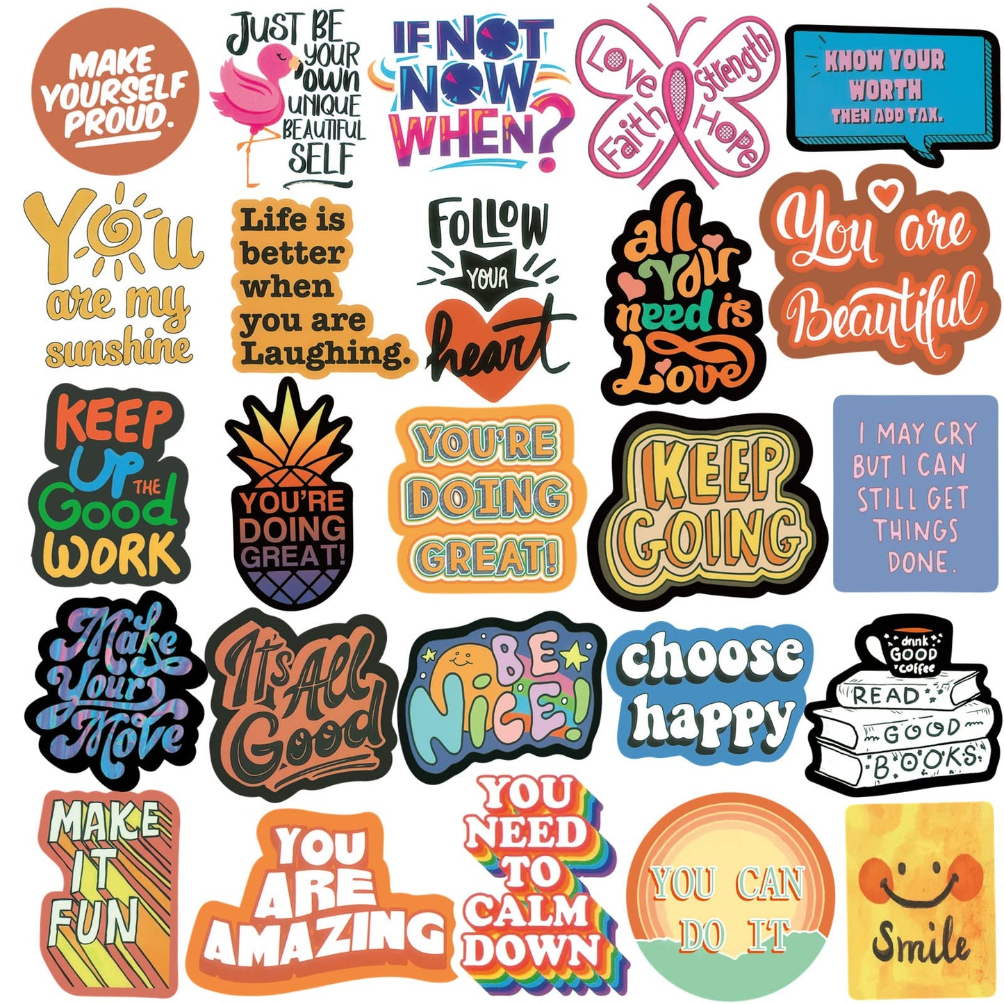 200PCS Inspirational Stickers for Water Bottles, Motivational Stickers for Adults, Teens, Teachers, Vinyl Waterproof Laptop Sticker for Hydroflasks Journaling Scrapbooking Vision Board Supplies