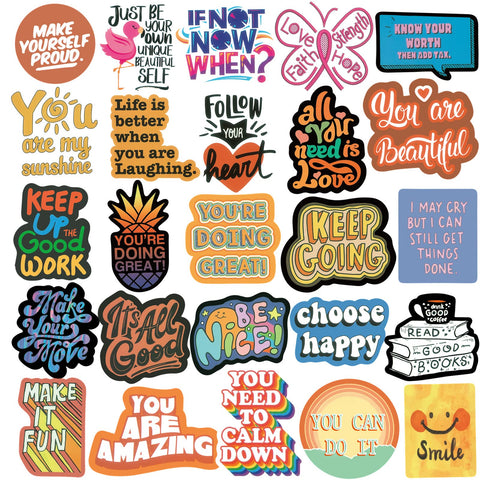 200PCS Inspirational Stickers for Water Bottles, Motivational Stickers for Adults, Teens, Teachers, Vinyl Waterproof Laptop Sticker for Hydroflasks Journaling Scrapbooking Vision Board Supplies
