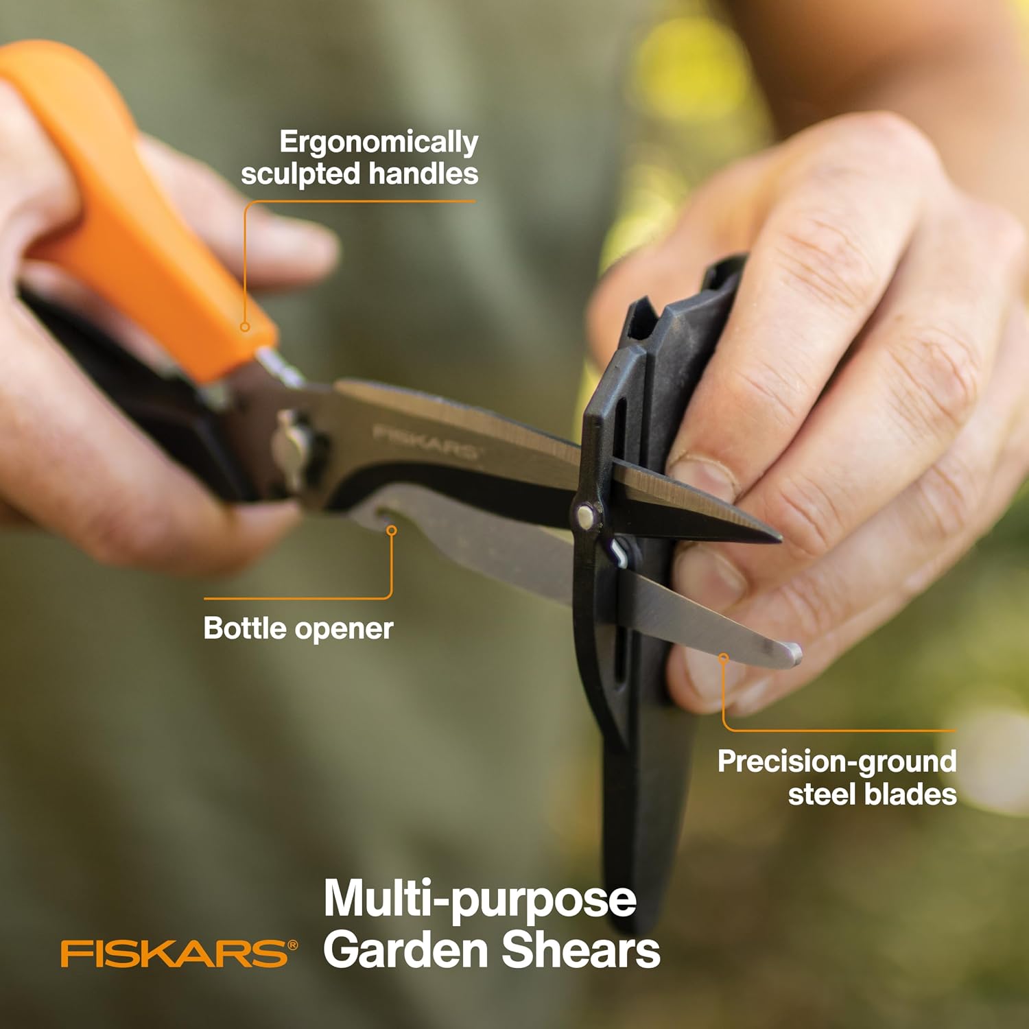 Fiskars 9" 7-in-1 Heavy-Duty Garden Scissors Multi-Tool with Sheath