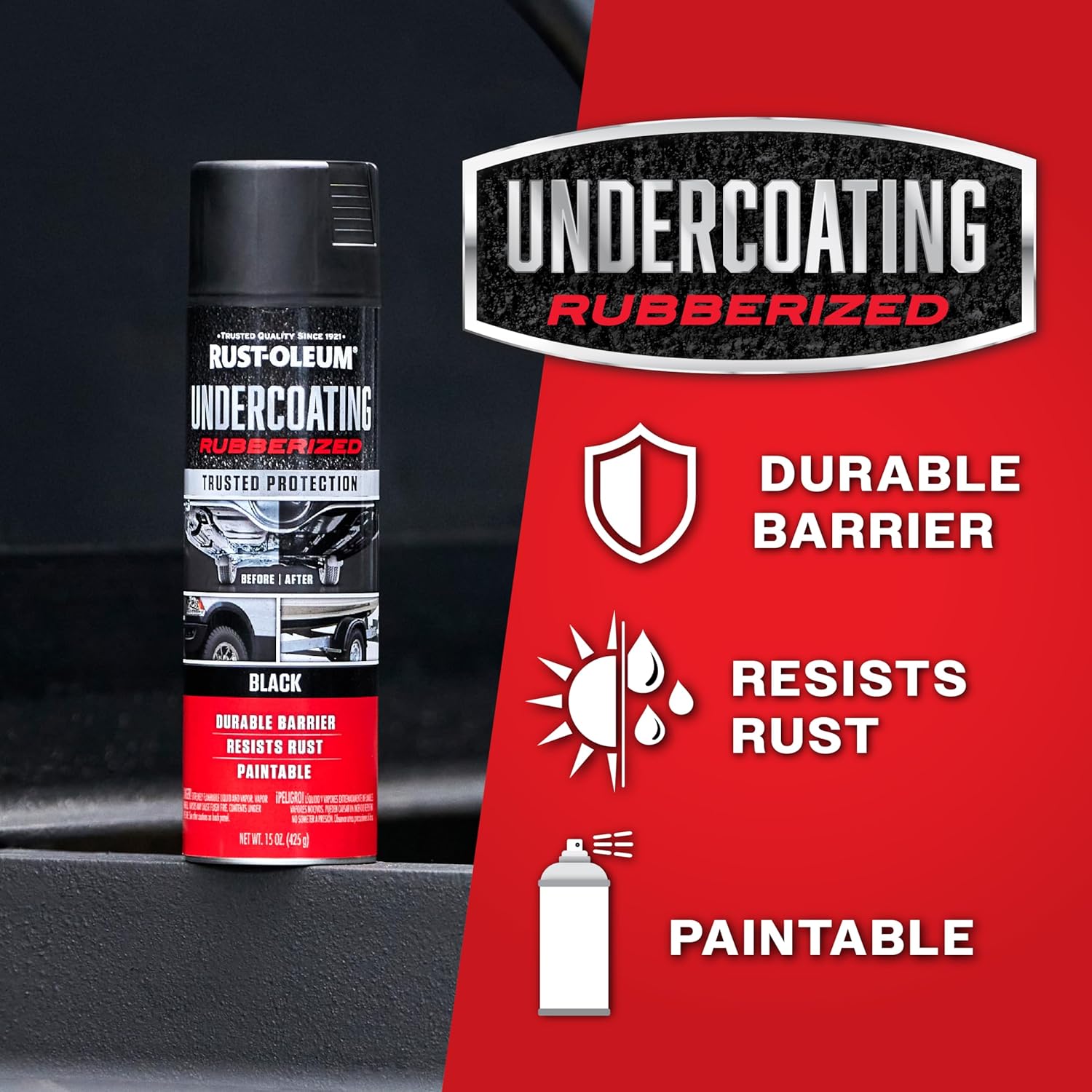 Rust-Oleum Rubberized Black Undercoating Rust Resistant Spray Paint