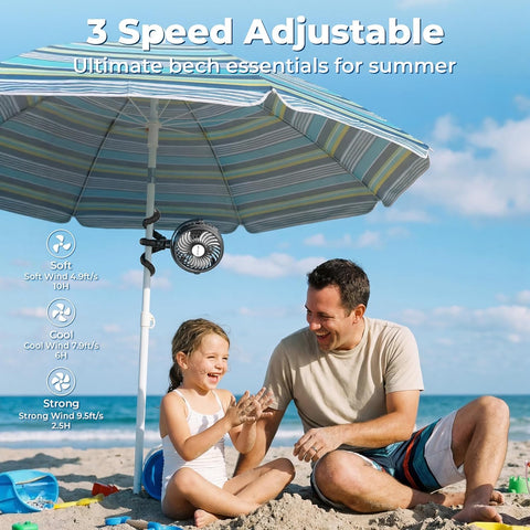 AMACOOL Battery Operated Stroller Fan, Portable Clip On Fan Rechargeable