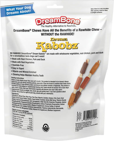 DreamBone Kabobz Rawhide-Free Dog Treats With Real Protein, 18 Count