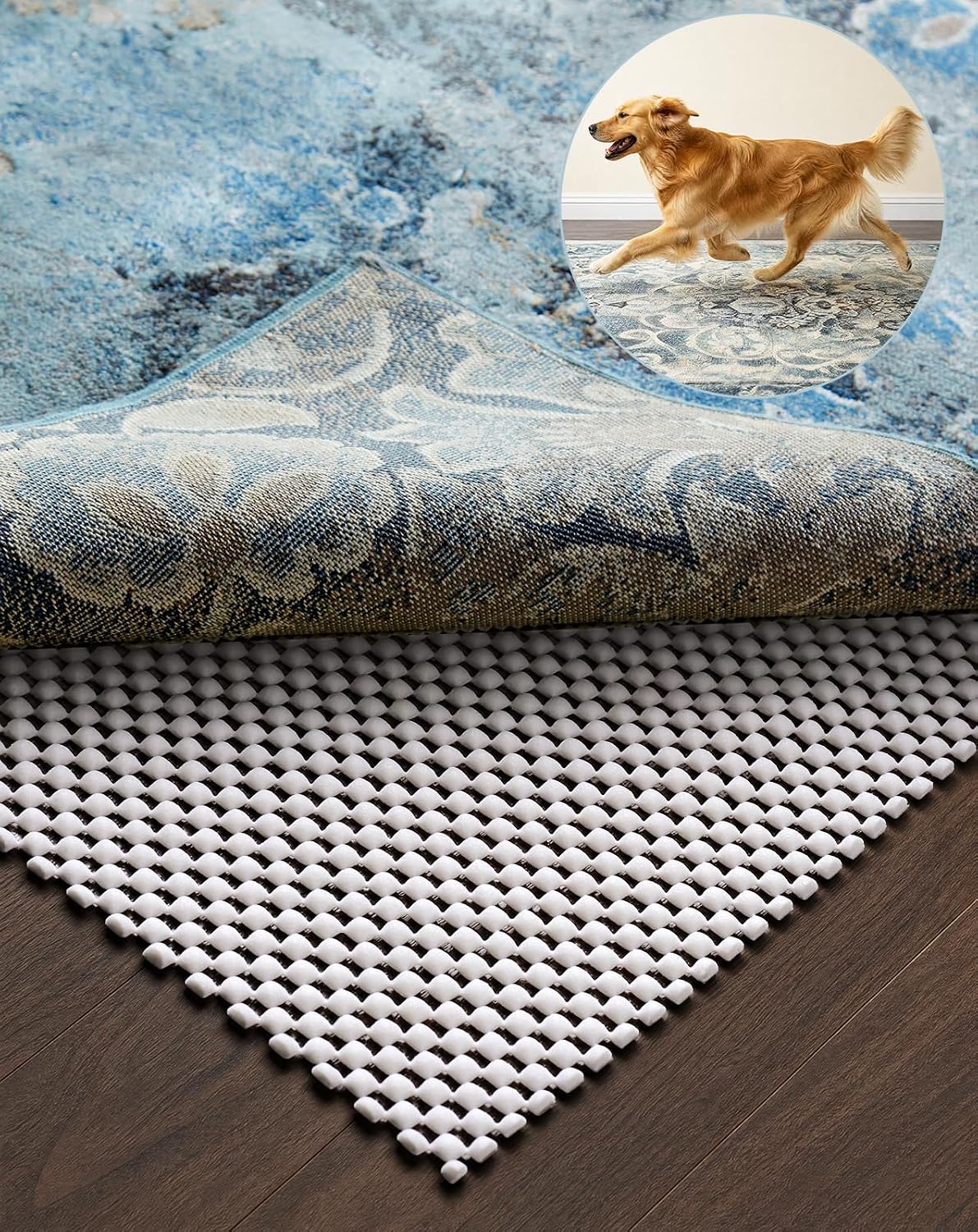Veken Non Slip Rug Pad Gripper for Hardwood Floors, Anti Skid Mat, 2x3 Ft