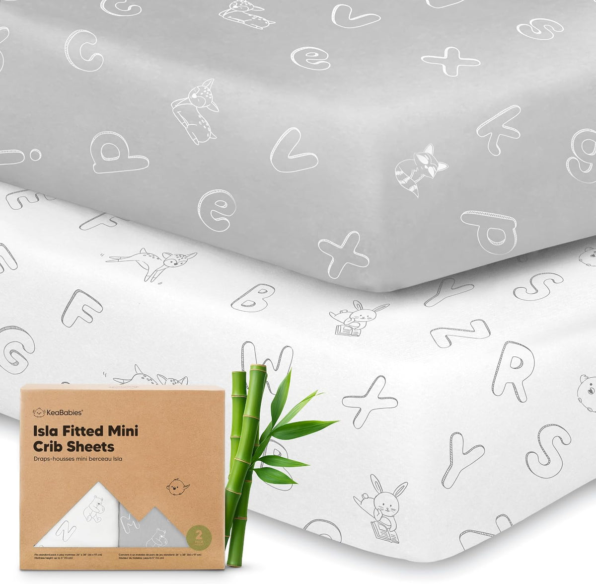Pack and Play Sheets Fitted 2pk Mini Crib Sheet Pack N Play, ABC Land