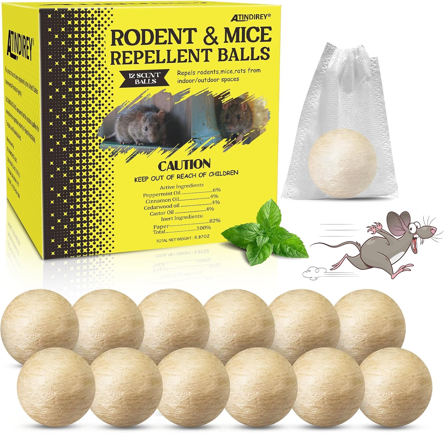 Rodent & Mice Repellent 12 PCS,Mouse Repellent Balls