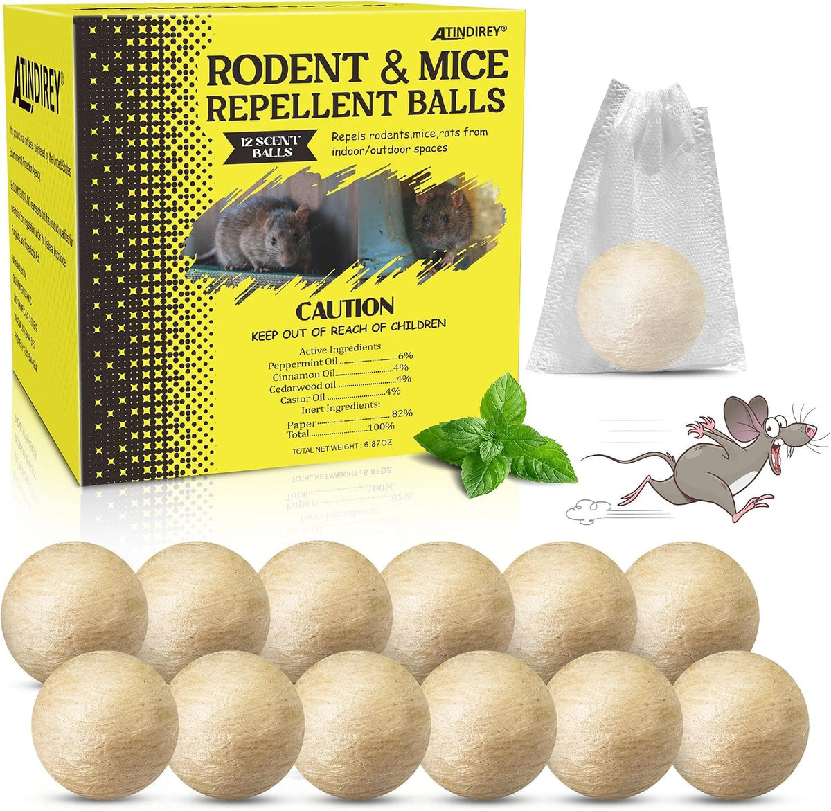 Rodent & Mice Repellent 12 PCS,Mouse Repellent Balls