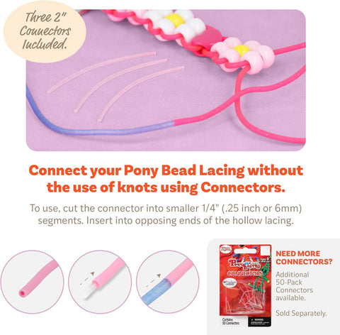 Pepperell Pony Bead Lacing – 2 mm Hollow Lacing Tube Cord, Frost Color