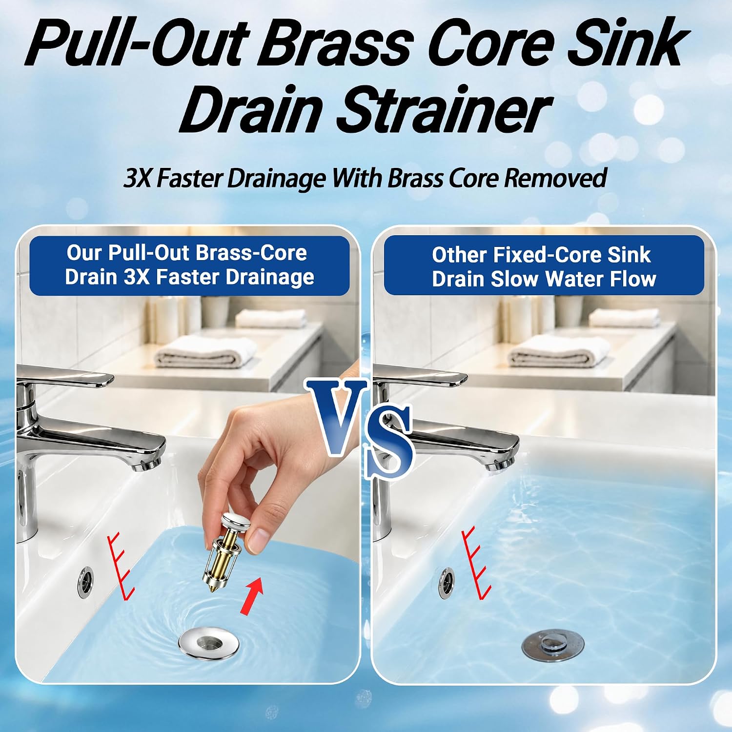 Sink Stopper Hair Catcher, Pop-up Sink Drain Strainer with Removable Stainless Steel Strainer Basket Hair Catcher, Bathroom Sink Strainer for Bathroom Sink Stopper (1PCS)