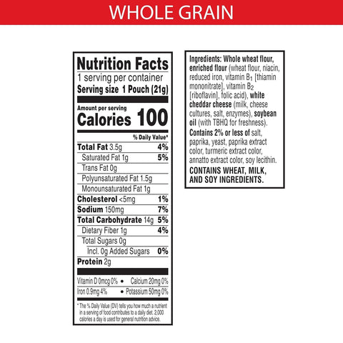 Cheez-It Cheese Crackers, Baked Snack Crackers, Made with Whole Grain, Original (175 Pouches)
