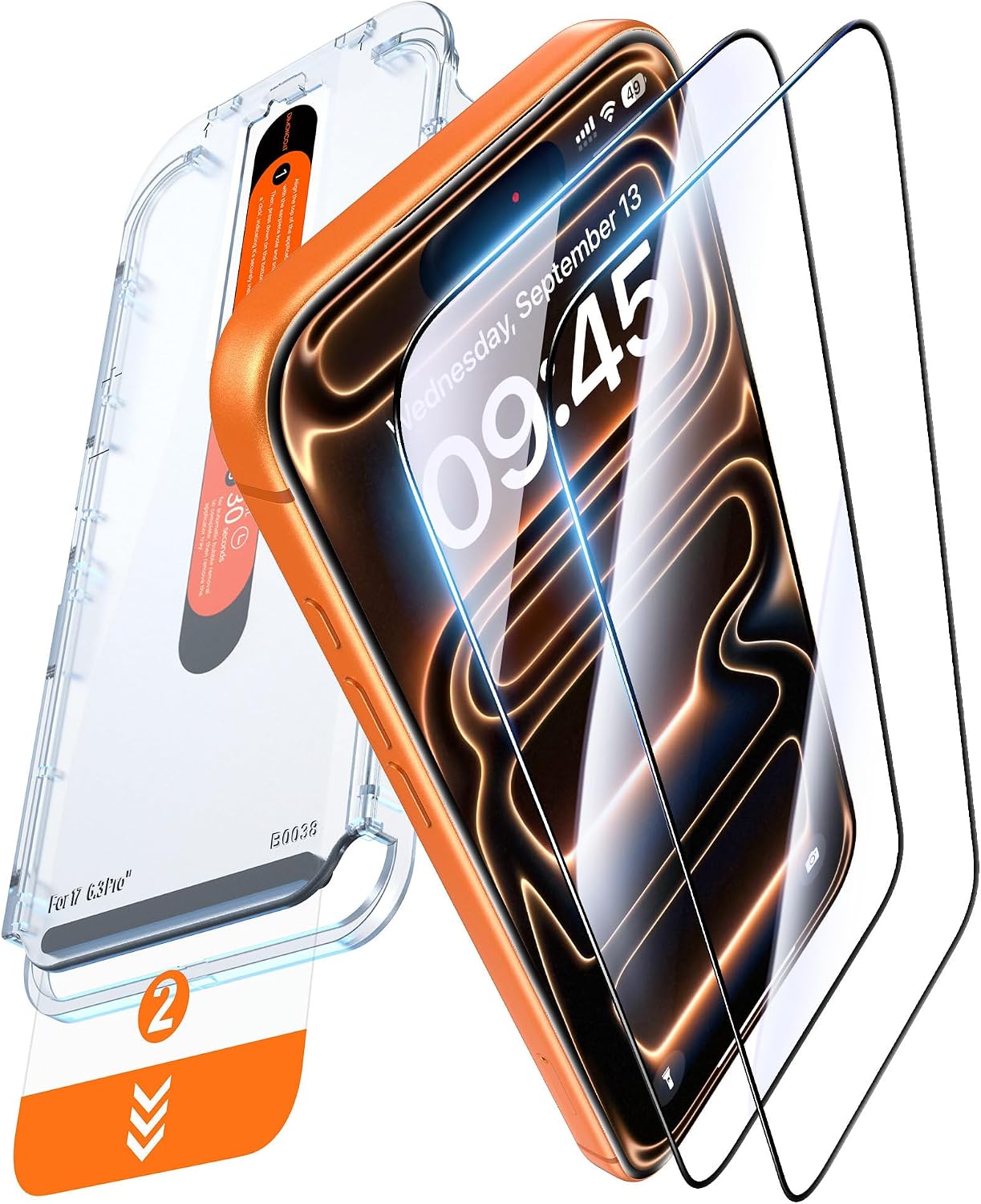 DIMONCOAT Top 9H++ Glass 2 Pack for iPhone 17 Pro Screen Protector 6.3''