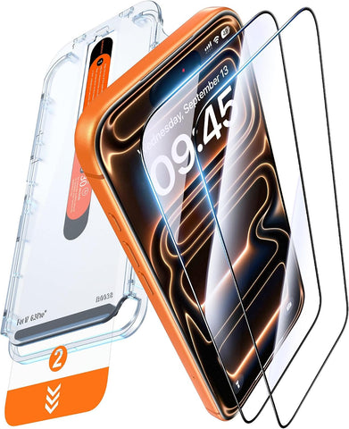 DIMONCOAT Top 9H++ Glass 2 Pack for iPhone 17 Pro Screen Protector 6.3''