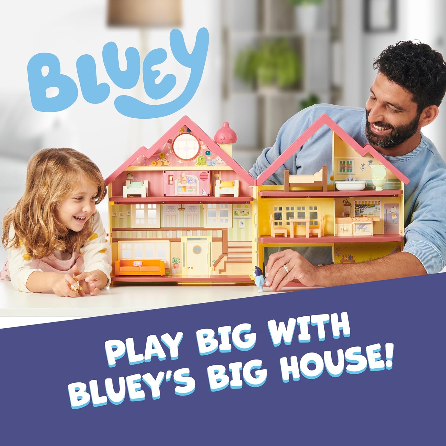 Bluey XL House Playset, Interactive Lights, Sounds & Dance Floor
