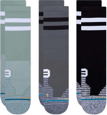 Stance Medium Performance Crew Socks 3-Pack, Nylon Blend Socks, Arch Support