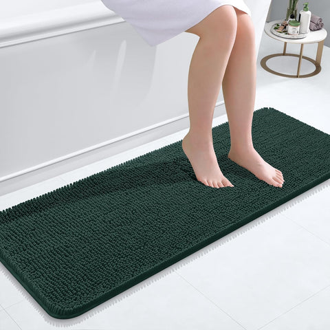 OLANLY Bathroom Runner Rugs 47x17, Extra Soft Absorbent Chenille Bath Rugs