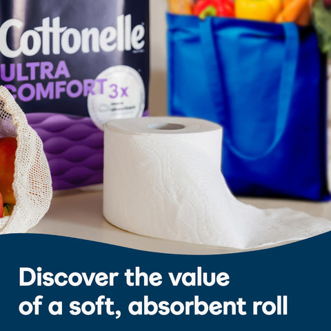 Cottonelle Ultra Comfort Toilet Paper with Cushiony CleaningRipples Texture, 32 Family Mega Rolls (32 Family Mega Rolls = 144 Regular Rolls) (8 Packs of 4), 296 Sheets per Roll